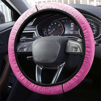 Breast Cancer Awareness Steering Wheel Cover Pink Ribbon Turtle Polynesian Pattern White LT22 - Polynesian Pride