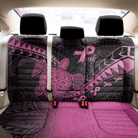 Breast Cancer Awareness Back Car Seat Cover Pink Ribbon Turtle Polynesian Pattern Black LT22 - Polynesian Pride