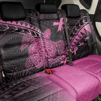 Breast Cancer Awareness Back Car Seat Cover Pink Ribbon Turtle Polynesian Pattern Black LT22 - Polynesian Pride