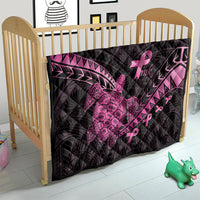 Breast Cancer Awareness Quilt Pink Ribbon Turtle Polynesian Pattern Black LT22 - Polynesian Pride