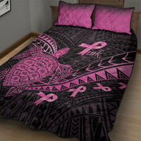 Breast Cancer Awareness Quilt Bed Set Pink Ribbon Turtle Polynesian Pattern Black LT22 - Polynesian Pride