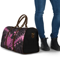 Breast Cancer Awareness Travel Bag Pink Ribbon Turtle Polynesian Pattern Black LT22 - Polynesian Pride