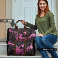 Breast Cancer Awareness Travel Bag Pink Ribbon Turtle Polynesian Pattern Black LT22 - Polynesian Pride