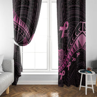 Breast Cancer Awareness Window Curtain Pink Ribbon Turtle Polynesian Pattern Black LT22 - Polynesian Pride