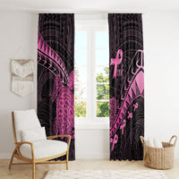 Breast Cancer Awareness Window Curtain Pink Ribbon Turtle Polynesian Pattern Black LT22 - Polynesian Pride
