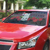 New Zealand Hei Tiki Christmas In July Auto Sun Shade Pohutukawa Santa Xmas Polynesian Pattern