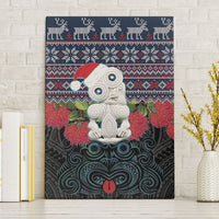New Zealand Hei Tiki Christmas In July Canvas Wall Art Pohutukawa Santa Xmas Polynesian Pattern