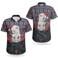New Zealand Hei Tiki Christmas In July Couples Matching Puletasi and Hawaiian Shirt Pohutukawa Santa Xmas Polynesian Pattern LT22 - Polynesian Pride