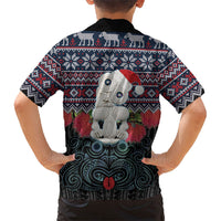 New Zealand Hei Tiki Christmas In July Family Matching Off Shoulder Maxi Dress and Hawaiian Shirt Pohutukawa Santa Xmas Polynesian Pattern