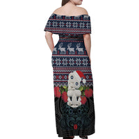 New Zealand Hei Tiki Christmas In July Family Matching Off Shoulder Maxi Dress and Hawaiian Shirt Pohutukawa Santa Xmas Polynesian Pattern
