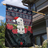 New Zealand Hei Tiki Christmas In July Garden Flag Pohutukawa Santa Xmas Polynesian Pattern