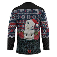 New Zealand Hei Tiki Christmas In July Hockey Jersey Pohutukawa Santa Xmas Polynesian Pattern