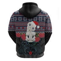 New Zealand Hei Tiki Christmas In July Hoodie Pohutukawa Santa Xmas Polynesian Pattern