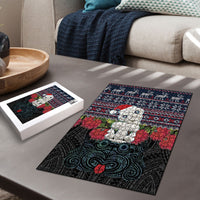New Zealand Hei Tiki Christmas In July Puzzle Pohutukawa Santa Xmas Polynesian Pattern