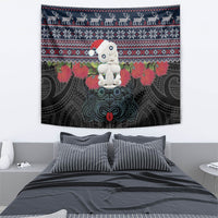 New Zealand Hei Tiki Christmas In July Tapestry Pohutukawa Santa Xmas Polynesian Pattern