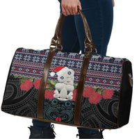New Zealand Hei Tiki Christmas In July Travel Bag Pohutukawa Santa Xmas Polynesian Pattern