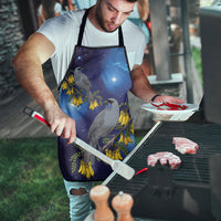 New Zealand Kokako Bird Apron Kowhai Galaxy Style Polynesian Pattern