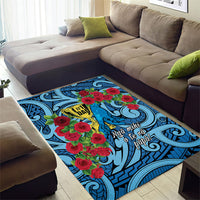 New Zealand Father's Day Area Rug Best Dad Trophy Red Rose Maori Pattern LT22 - Polynesian Pride