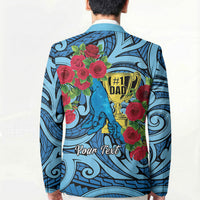 Personalised New Zealand Father's Day Blazer Best Dad Trophy Red Rose Maori Pattern LT22 - Polynesian Pride