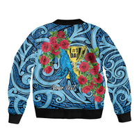 Personalised New Zealand Father's Day Bomber Jacket Best Dad Trophy Red Rose Maori Pattern LT22 - Polynesian Pride