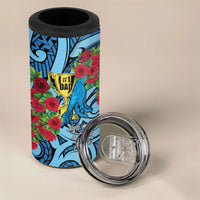 Personalised New Zealand Father's Day 4 in 1 Can Cooler Tumbler Best Dad Trophy Red Rose Maori Pattern LT22 - Polynesian Pride