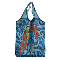 New Zealand Father's Day Grocery Bag Best Dad Trophy Red Rose Maori Pattern LT22 - Polynesian Pride