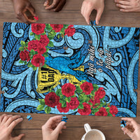 New Zealand Father's Day Puzzle Best Dad Trophy Red Rose Maori Pattern LT22 - Polynesian Pride