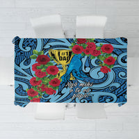 New Zealand Father's Day Tablecloth Best Dad Trophy Red Rose Maori Pattern LT22 Blue - Polynesian Pride
