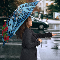 New Zealand Father's Day Umbrella Best Dad Trophy Red Rose Maori Pattern LT22 - Polynesian Pride