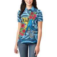 Personalised New Zealand Father's Day Women Polo Shirt Best Dad Trophy Red Rose Maori Pattern LT22 - Polynesian Pride
