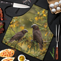 New Zealand Kaka Bird Apron Kowhai Flower Landscape Style LT22 Green - Polynesian Pride