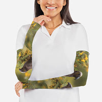 New Zealand Kaka Bird Arm Sleeves Kowhai Flower Landscape Style