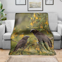 New Zealand Kaka Bird Blanket Kowhai Flower Landscape Style LT22 - Polynesian Pride
