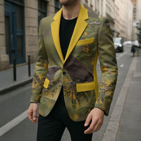 New Zealand Kaka Bird Blazer Kowhai Flower Landscape Style LT22 - Polynesian Pride
