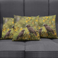 New Zealand Kaka Bird Pillow Cover Kowhai Flower Landscape Style LT22 - Polynesian Pride