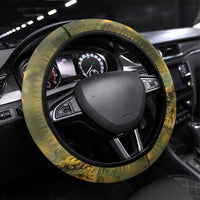 New Zealand Kaka Bird Steering Wheel Cover Kowhai Flower Landscape Style LT22 Universal Fit Green - Polynesian Pride