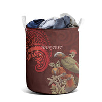 New Zealand Kaka Bird Personalised Laundry Basket Pohutukawa Matariki Maori Pattern LT22 - Polynesian Pride