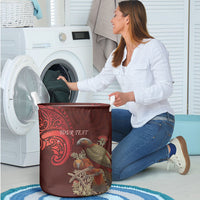 New Zealand Kaka Bird Personalised Laundry Basket Pohutukawa Matariki Maori Pattern LT22 - Polynesian Pride