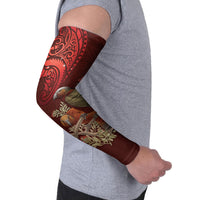 New Zealand Kaka Bird Personalised Arm Sleeves Pohutukawa Matariki Maori Pattern
