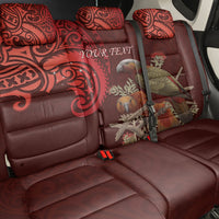 New Zealand Kaka Bird Personalised Back Car Seat Cover Pohutukawa Matariki Maori Pattern LT22 - Polynesian Pride