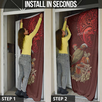 New Zealand Kaka Bird Personalised Door Cover Pohutukawa Matariki Maori Pattern LT22 - Polynesian Pride