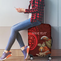 New Zealand Kaka Bird Personalised Luggage Cover Pohutukawa Matariki Maori Pattern LT22 - Polynesian Pride