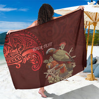 New Zealand Kaka Bird Personalised Sarong Pohutukawa Matariki Maori Pattern