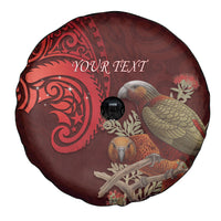 New Zealand Kaka Bird Personalised Spare Tire Cover Pohutukawa Matariki Maori Pattern LT22 - Polynesian Pride