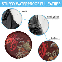 New Zealand Kaka Bird Personalised Spare Tire Cover Pohutukawa Matariki Maori Pattern LT22 - Polynesian Pride
