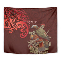New Zealand Kaka Bird Personalised Tapestry Pohutukawa Matariki Maori Pattern LT22 - Polynesian Pride