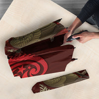 New Zealand Kaka Bird Personalised Umbrella Pohutukawa Matariki Maori Pattern LT22 - Polynesian Pride