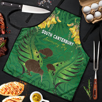 South Canterbury Anniversary Day Apron Kiwi Kowhai Silver Fern Maori Pattern LT22 Green - Polynesian Pride