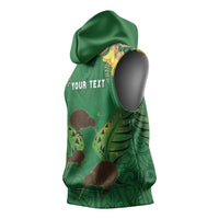 Personalised South Canterbury Anniversary Day Sleeveless Hoodie Kiwi Kowhai Silver Fern Maori Pattern LT22 - Polynesian Pride