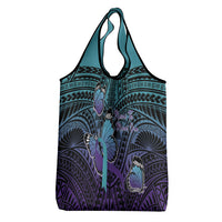 New Zealand Suicide Prevention Month Grocery Bag Maori Mauri Tu Mauri Ora Polynesian Pattern LT22 - Polynesian Pride
